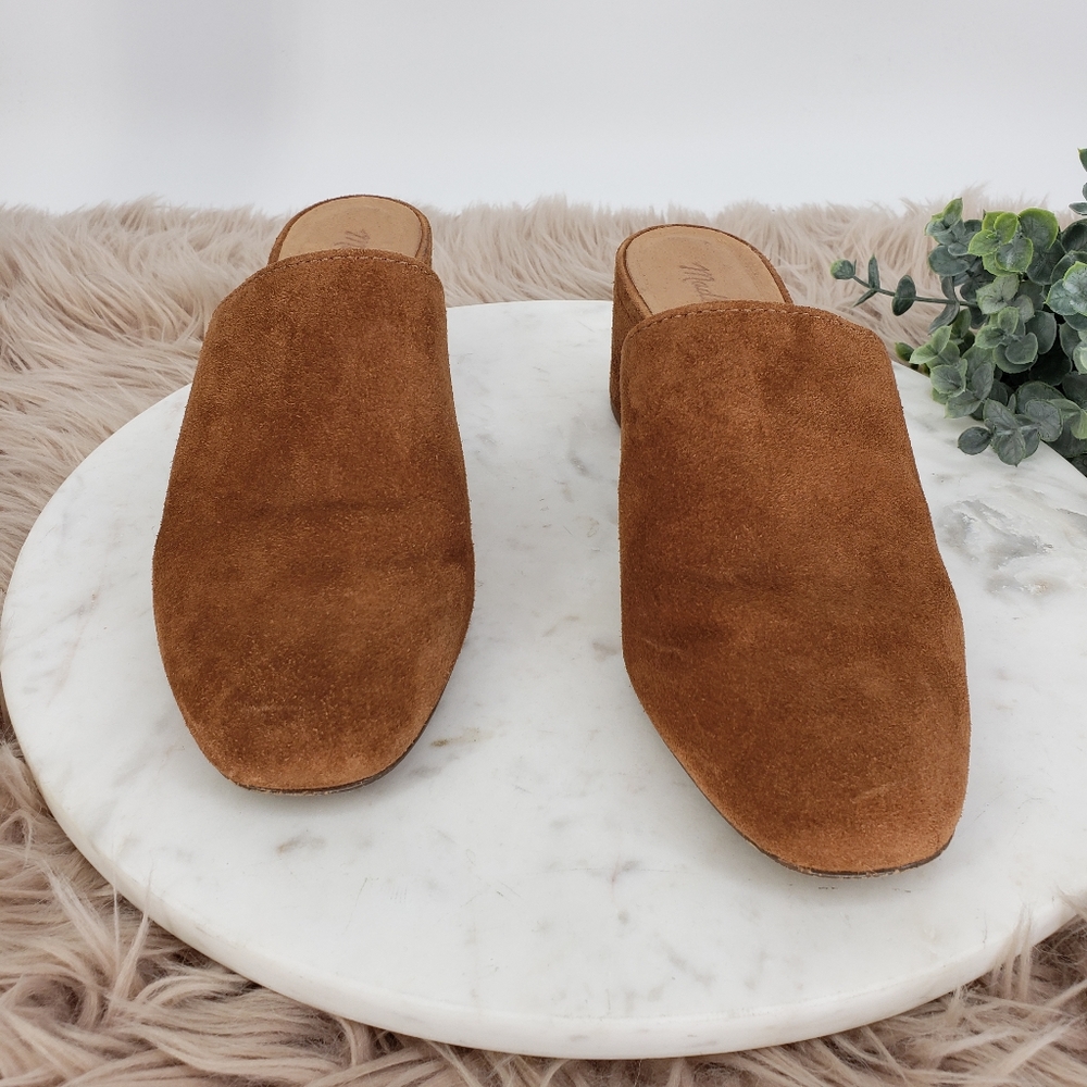 Madewell Walker Mule in Burnt Sienna Brown Suede - Picture 6 of 8
